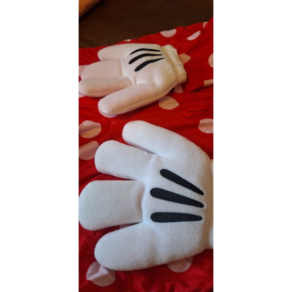 Spirit Halloween Minnie Mouse Adult Costume Jumpsuit L XL Onesie Gloves Disney - Picture 3 of 14